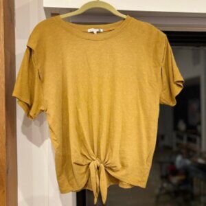 Sundry Tie Front Tee Sz 0 XS Mustard
